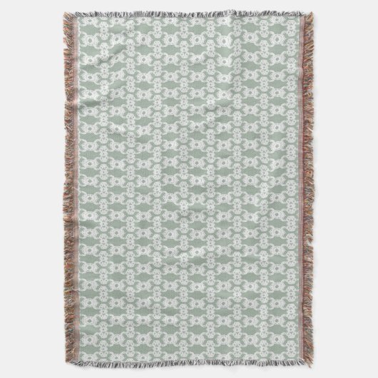 Sage Green Damask Deken (Voorkant Verticaal)