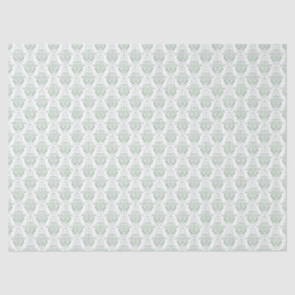 Sage Green Damask Patroon ontkoppelen Tissuepapier
