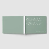Sage Green Delicate Calligraphy Romantic Wedding Gastenboek (Volledig)