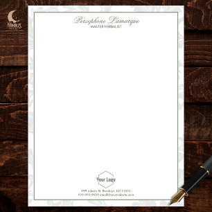 Sage Green Delicate Letterhead Herbal Business Briefhoofd