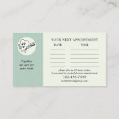 Sage Green Dentist Carte de visite de rendez-vous (Dos)