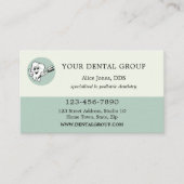 Sage Green Dentist Carte de visite de rendez-vous (Devant)