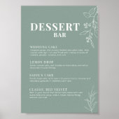 Sage Green Dessert Bar Wedding Sign Poster (Voorkant)