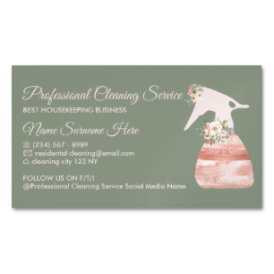 Sage Green Dienstmeid Spray Flower Glamour Schoonm Magnetisch Visitekaartje