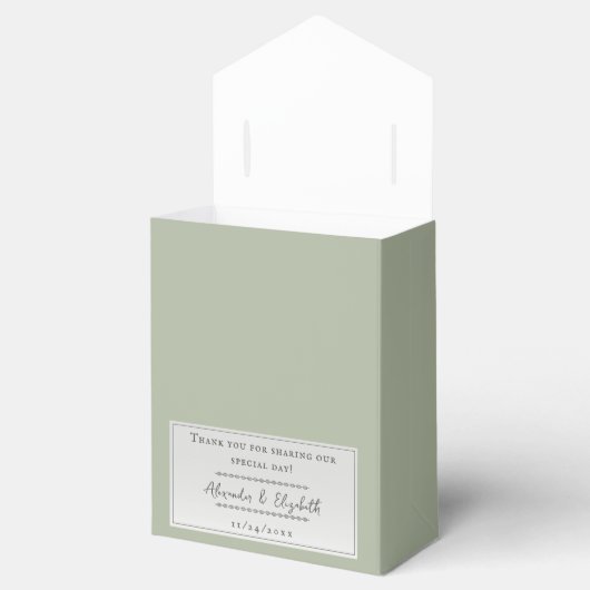 Sage Green Dragonfly Wedding Bedankdoosjes (Geopend)