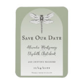 Sage Green Dragonfly Wedding Magneet (Verticaal)