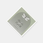 Sage Green Dragonfly Wedding Servet (Hoek)