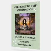 Sage Green Dream Pattern Wedding Acryl Bord (Hoek)