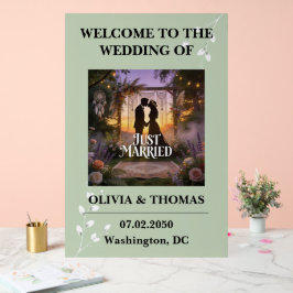 Sage Green Dream Pattern Wedding Acryl Bord