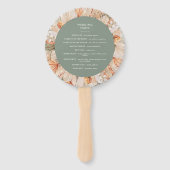 sage green dry gedroogd botanisch script elegant b handwaaier (Achterkant)