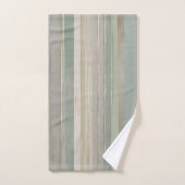 Sage Green Dusty Blue Taupe Grey Farmhouse Stripe (Serviette à main)