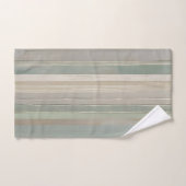 Sage Green Dusty Blue Taupe Grey Farmhouse Stripe (Serviette à main)