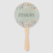 Sage Green Dusty Blue Wildflowers Wedding Handwaaier (Achterkant)
