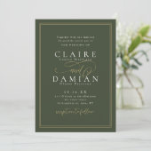 Sage Green Eenvoudige Elegantie Romantisch Script Kaart (Staand voorkant)