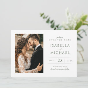 Sage Green Eenvoudige Moderne Classy Luxe Foto Save The Date