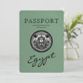 Sage Green Egypt Passport Wedding Save the Date (Debout devant)