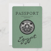 Sage Green Egypt Passport Wedding Save the Date (Devant)