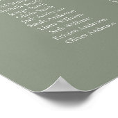 Sage Green Élégant 15 table Tableau de siège (Coin)