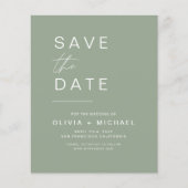 Sage Green Elegant Boho Save the Date Minimalist (Voorkant)