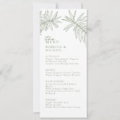 Sage Green Elegant Botanique Mariage Menu (Devant)
