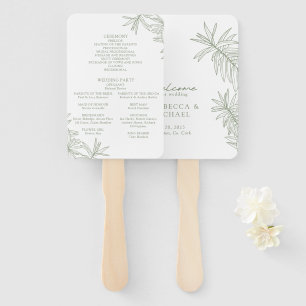 Sage Green Elegant Botanische Orde van Service Handwaaier