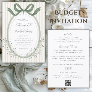 Sage Green Elegant Budget Huwelijk Kaart
