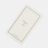 Sage Green Elegant Custom Name Trendy Wedding Servet (Hoek)