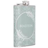 Sage Green Elegant Damask Flask Heupfles (Rechts)
