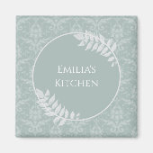 Sage Green Elegant Damask Magnet personnalisé (Devant)