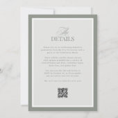 Sage Green Elegant Graduation Party | RSVP QR Code Kaart (Achterkant)
