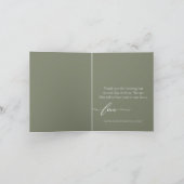 Sage Green Elegant Mariage photo Carte de remercie (Intérieur)