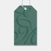 Sage Green Elegant Monogram Huwelijk Bedankt Cadeaulabel (Achterkant)