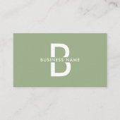 Sage Green Elegant Monogram Modern Professional Visitekaartje (Voorkant)