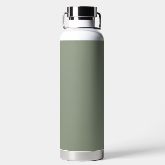 Sage Green Elegant Monogram Script Naam Initiaal Waterfles (Achterkant)