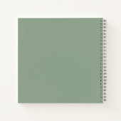 Sage Green Elegant Monogram Sketchbook Notitieboek (Achterkant)