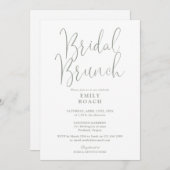 Sage Green Elegant Script Bruids Bunch Douche Kaart (Voorkant / Achterkant)