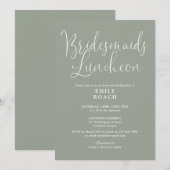 Sage Green Elegant Script Bruidsmeisjes Luncheon Kaart (Voorkant / Achterkant)