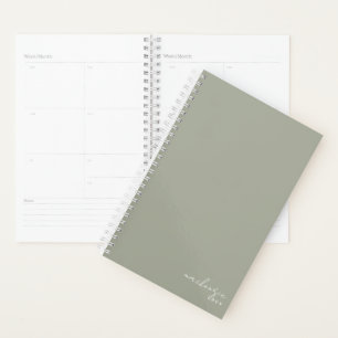 Sage Green Elegant Simple Minimalist op maat Planner
