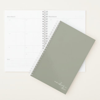 Sage Green Elegant Simple Minimalist op maat Planner