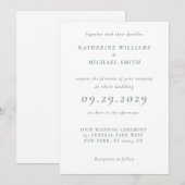 Sage Green Elegant Wedding Invitations (Devant / Derrière)
