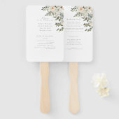 Sage Green–Elegant White Floral Botanical wedding  Handwaaier (Voorkant en achterkant)