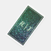 Sage Green Emerald Glitter Monogrammed Wedding Servet (Hoek)