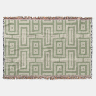 Sage Green en Beige Modern Print Deken
