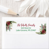 Sage Green en Bourgogne Kerstbladeren Etiket (Insitu)