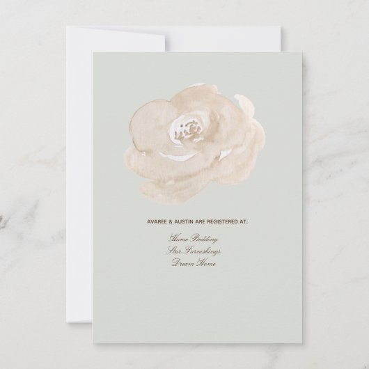 Sage Green- en bruine paren bruiloft Kaart (Achterkant)