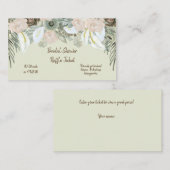 Sage Green en Cream Waterverf Rozen Behuizing Informatiekaartje (Voorkant / Achterkant)