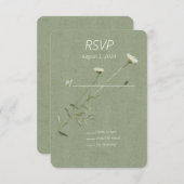 Sage Green en een enkele Daisy Response Kaart (Voorkant / Achterkant)