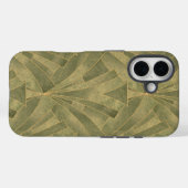 Sage Green en Gold Art Deco Patroon Case-Mate iPhone Case (Achterkant (horizontaal))