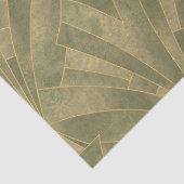 Sage Green en Gold Art Deco Patroon Tissuepapier (Detail)