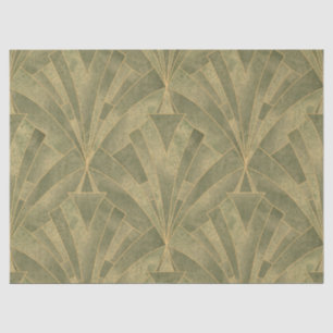 Sage Green en Gold Art Deco Patroon Tissuepapier